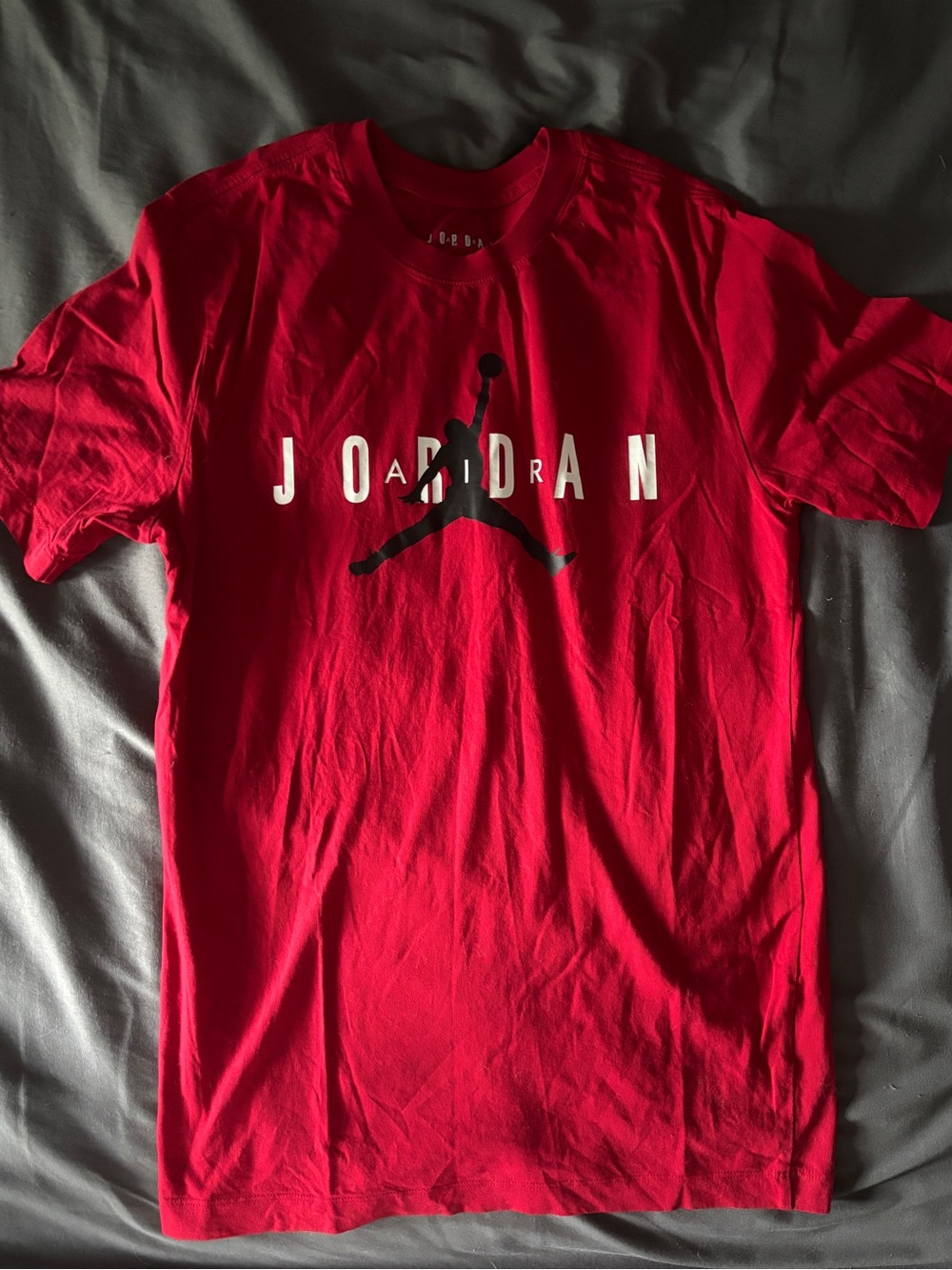 Jordan Red Short-Sleeve Tee with Black Jumpman